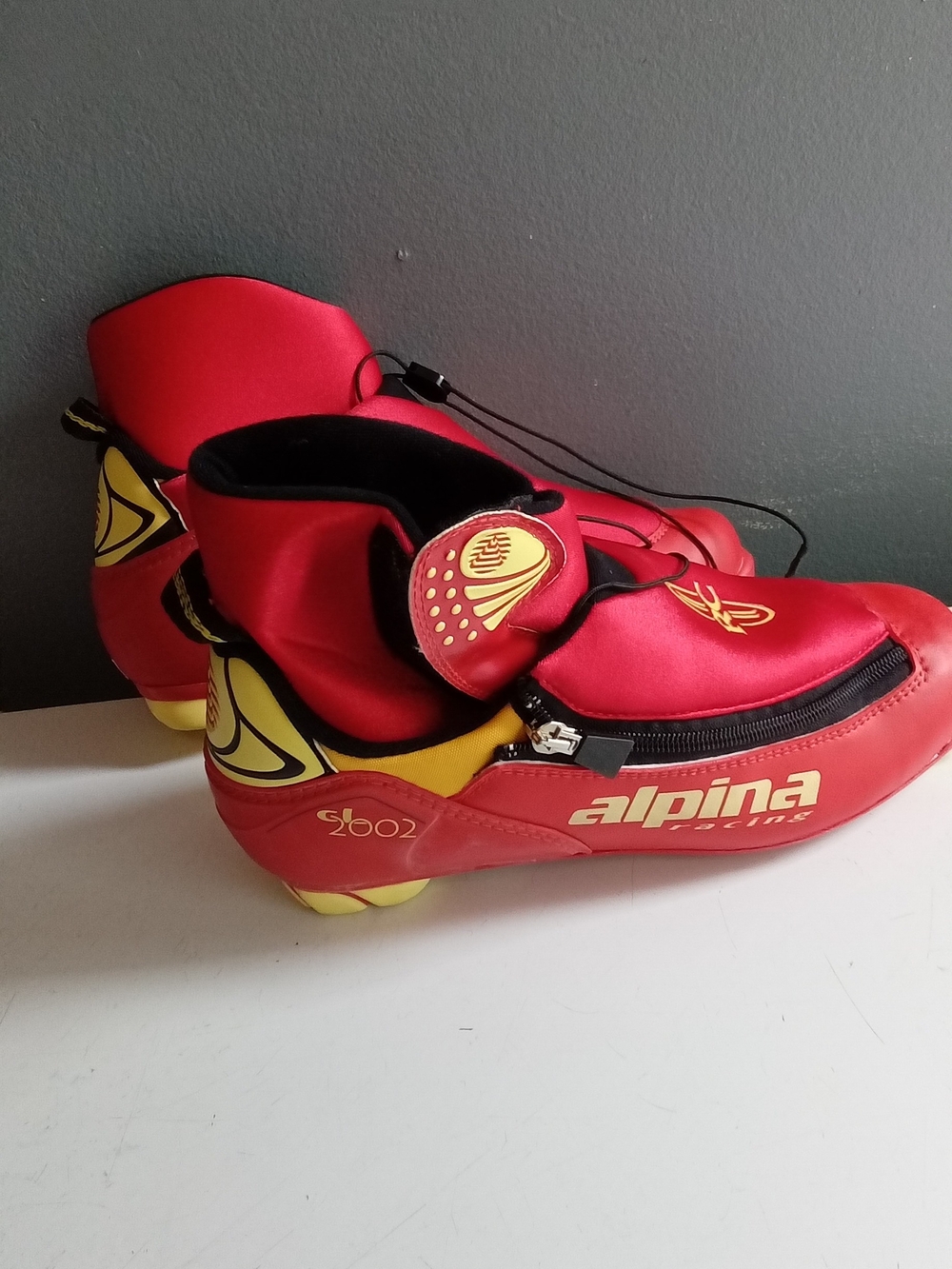 Alpina Racing RC S2002 Cross Country Ski Boots Red Yellow NNN Size 41
